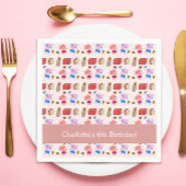 Niedliche Kätzchen und Geschenke Muster Pink Kinde Serviette