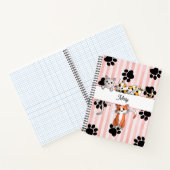 Niedliche Kätzchen und Pfoten, rot gestreift Notizblock (Innenseite)