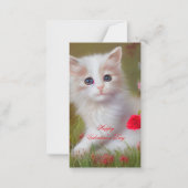Niedliche Kätzchen und Rose Mitteilungskarte (Vorderseite)