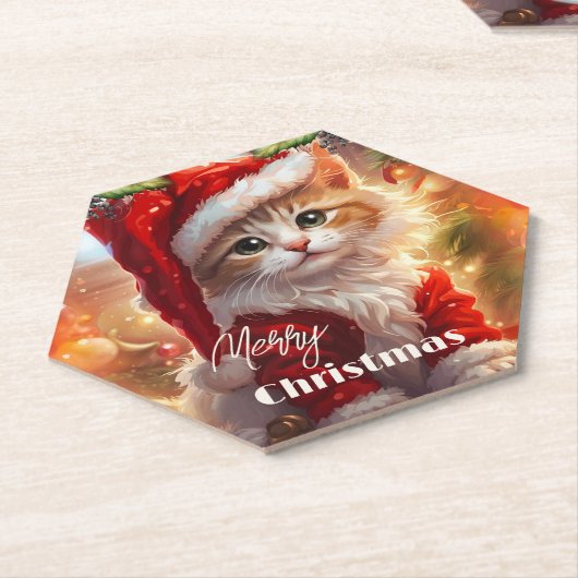 Niedliche Kätzchen Weihnachten Untersetzer (angewinkelt)