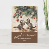 Niedliche Kätzchen Weihnachtsbaum Feiertagskarte (Vorderseite)