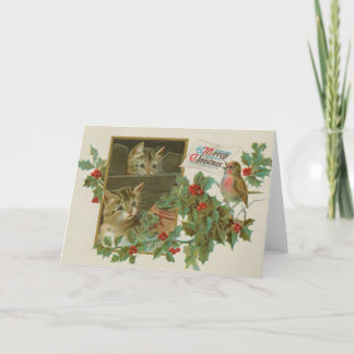 Niedliche Kätzchen Weihnachtskarte Feiertagskarte