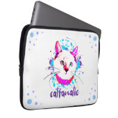 Niedliche Kätzchengesicht Hot Pink Blue Cat Fanati Laptopschutzhülle (Vorne Rechts)