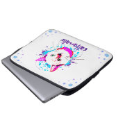 Niedliche Kätzchengesicht Hot Pink Blue Cat Fanati Laptopschutzhülle (Vorne Knopf)