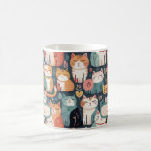 Niedliche Kätzchenmuster Personalisiert Kaffeetasse (Mittel)