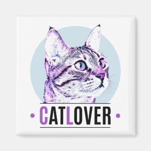 Niedliche Kätzchenoberfläche Pink und Black Cat Lo Magnet