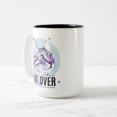 Niedliche Kätzchenoberfläche Pink und Black Cat Lo Zweifarbige Tasse (Vorderseite Links)