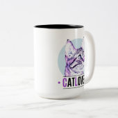 Niedliche Kätzchenoberfläche Pink und Black Cat Lo Zweifarbige Tasse (VorderseiteRechts)