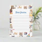 Niedliche Kätzchenzeit Kapselnotizkarte Einladung (Stehend Vorderseite)