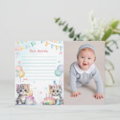 Niedliche Kätzchenzeit Kapselnotizkarte Einladung (Stehend Vorderseite)