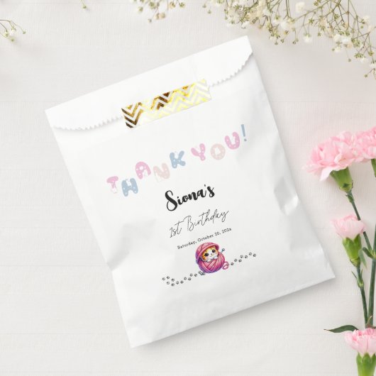 Niedliche Katze 1. Geburtstag Geschenktütchen (Versiegelt)