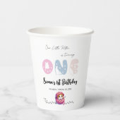Niedliche Katze 1. Geburtstag Party Pappbecher (Rückseite)