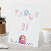 Niedliche Katze 1. Geburtstag Tischnummer Sockelschild (In Situ)