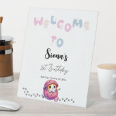 Niedliche Katze 1. Geburtstag Willkommen Sockelschild (In Situ)