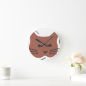 Niedliche Katze 2 Runde Wanduhr (Zuhause)