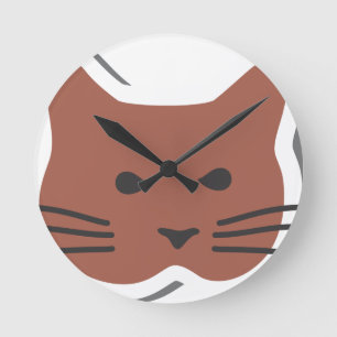 Niedliche Katze 2 Runde Wanduhr