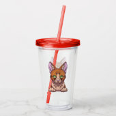 Niedliche Katze Acryltrinkbecher (Rückseite)