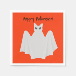 Niedliche Katze als Ghost Halloween Paper Napkin Serviette