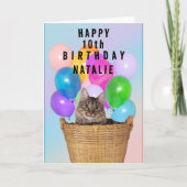 Niedliche Katze, Alter und Name ändern, Geburtstag Karte (Vorderseite)