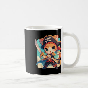 Niedliche Katze as Pirate Kawaii Anime Kaffeetasse