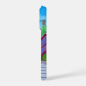 Niedliche Katze auf Abenteuer iPhone Hülle (Linke Seite)