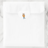 Niedliche Katze auf Brillen mit orangefarbenem Pul Herz-Aufkleber (Tasche)