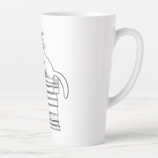 Niedliche Katze auf Büchern Milchtasse (Rechts)