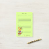 Niedliche Katze auf Buchlehrer, um Grün 4 x 6 aufz Post-it Klebezettel (Auf Schreibtisch)