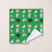 Niedliche Katze auf dem gesamten Set (Waschlappen)