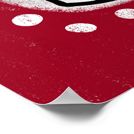 Niedliche Katze auf dem roten Poster Mauer Kunst (Ecke)