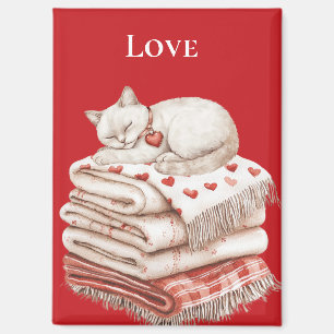 Niedliche Katze auf den Decken Magnet