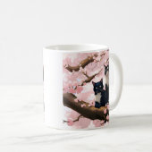 Niedliche Katze auf einem Kirschblossom Kaffeetasse (VorderseiteRechts)