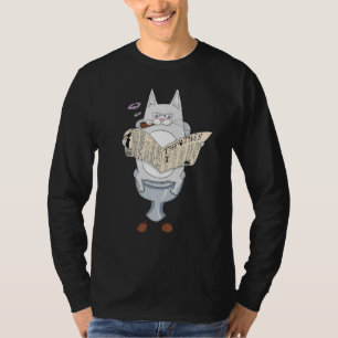 Niedliche Katze auf Toilette T-Shirt Katzen WC Spa