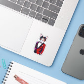 niedliche Katze Aufkleber (Laptop mit iPhone)