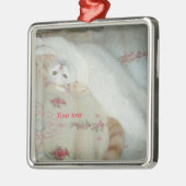 Niedliche Katze ausgestreckt Ornament Aus Metall (Links)