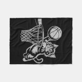 Niedliche Katze Basketball Männer Frauen Kinder Sp Fleecedecke (Vorderseite (Horizontal))