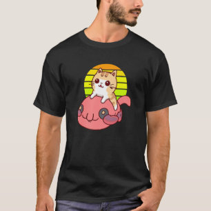 Niedliche Katze beim Blobfish fahren T-Shirt