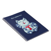 Niedliche Katze Blaue Valentine Kinder Notizblock (Rechte Seite)