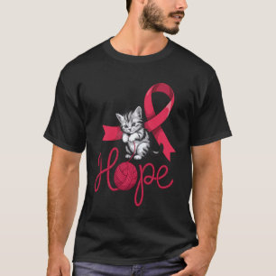 Niedliche Katze Blutkrebs-Bewusstsein T-Shirt