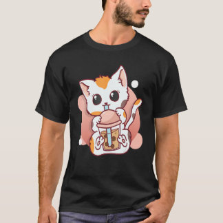 Niedliche Katze Boba Tea Bubble Tea Giro del Malca T-Shirt