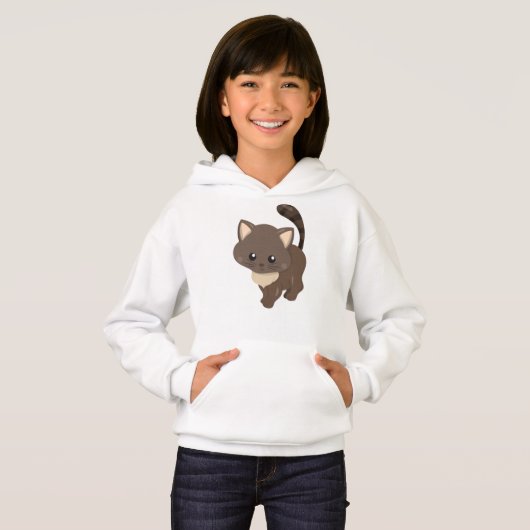 Niedliche Katze, braune Katze, kleine Katze, Kitty Hoodie (Vorne ganz)