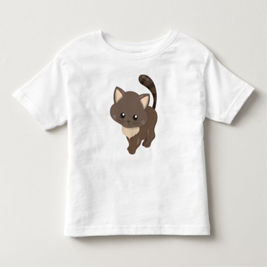 Niedliche Katze, braune Katze, kleine Katze, Kitty Kleinkind T-shirt (Vorderseite)