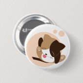 Niedliche Katze Button (Vorne & Hinten)