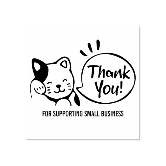 Niedliche Katze Danke, benutzerdefinierte Nachrich Gummistempel (Prägung)