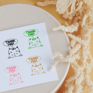 Niedliche Katze Danke, kleine Unternehmen Gummistempel