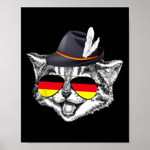 Niedliche Katze Deutsches Flaggenfest Deutschland  Poster