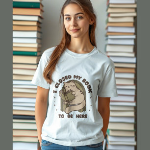 Niedliche Katze, die ein Buch liest, lustiges Spri T-Shirt