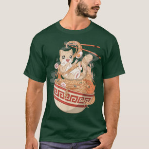 Niedliche Katze, die Ramen isst  T-Shirt