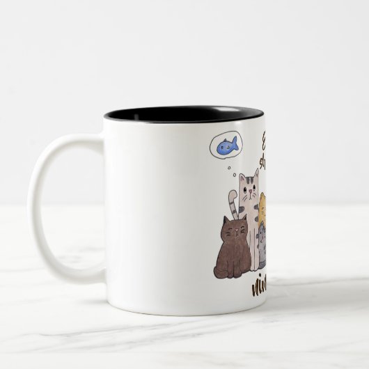 Niedliche Katze Doodle| jedes Leben sollte neun Zweifarbige Tasse (Links)