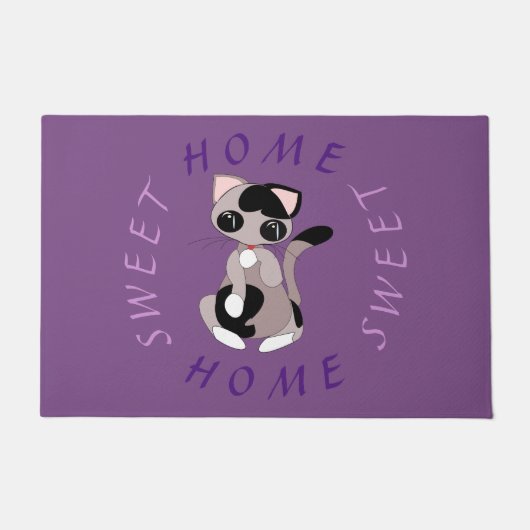 Niedliche Katze Doormat mit Text Fußmatte (Vorderseite)